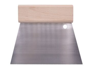 Kleberspachtel 18 cm Z2/A2  gute Qualität, mit breitem Holzheft