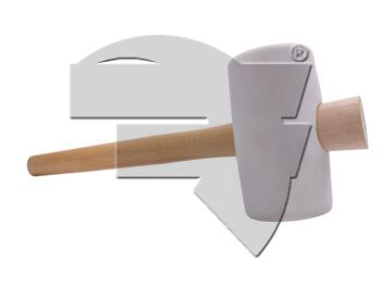 Gummihammer, weiß 560g